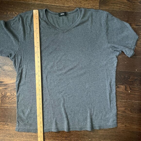 Hugo Boss Gray V-neck Men's 100% Cotton T-shirt-XL - Picture 6 of 6